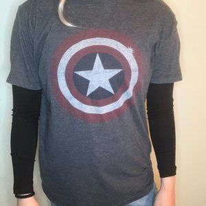 gray captain America shield shirt